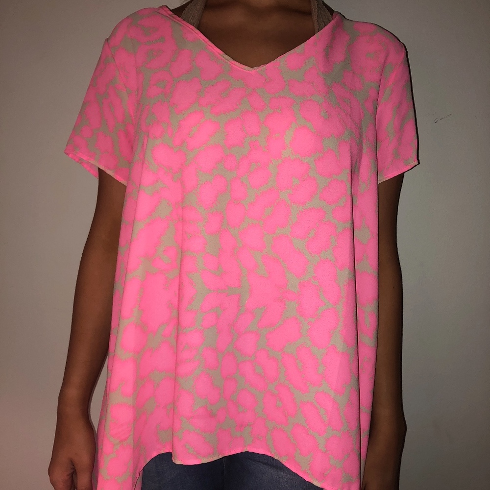 Buddy Love Pink Cheetah High Low Top